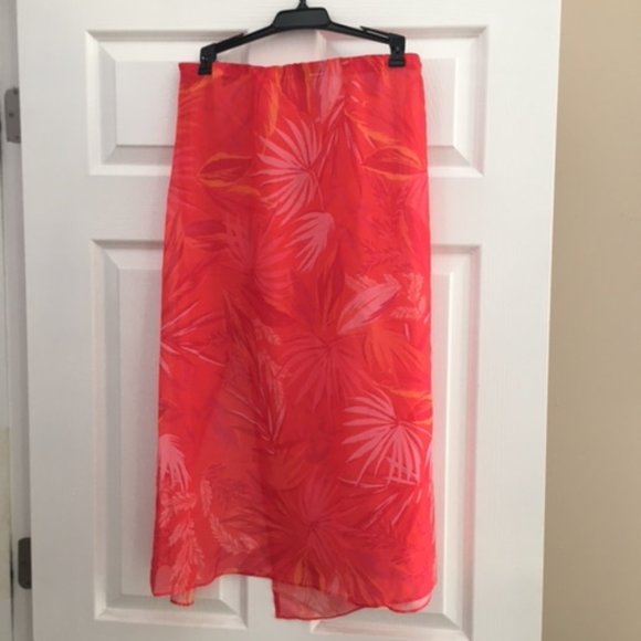 Milly Cabana Diana Tropical Palm Ruched Skirt Size Small - Picture 2 of 4